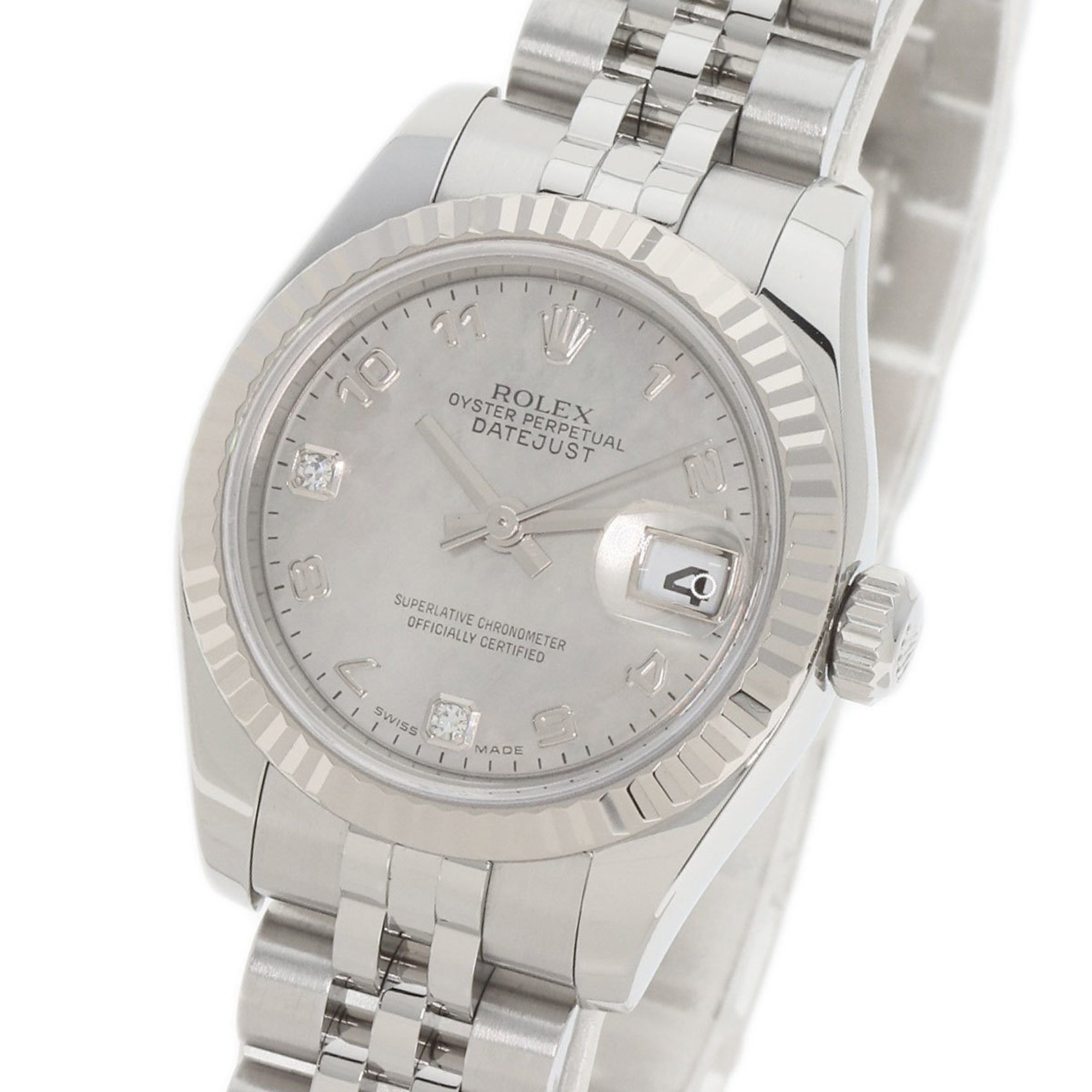 Rolex 179174DN2BR Datejust 2P Diamond Goldust Dial Watch Stainless Steel SS K18WG Ladies