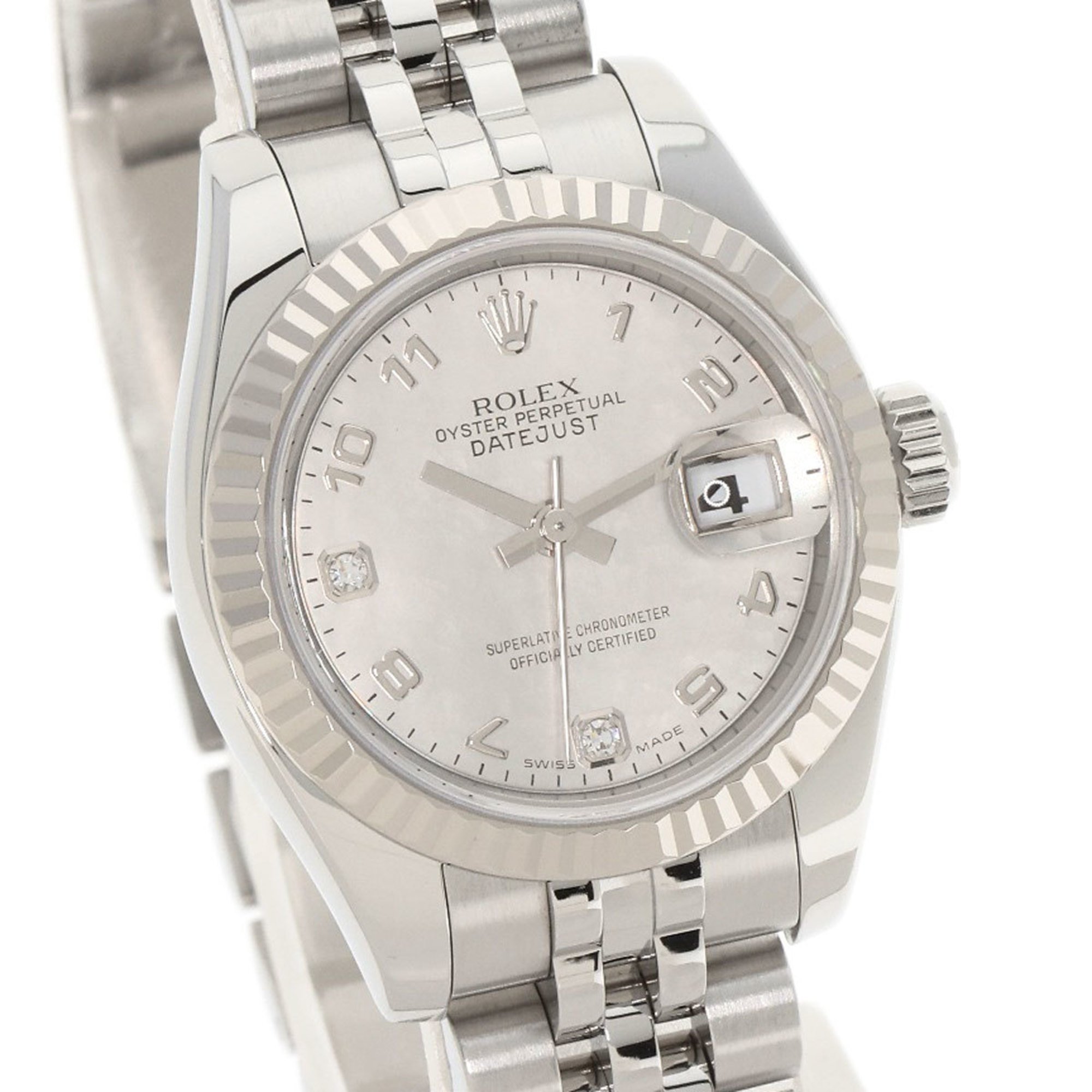 Rolex 179174DN2BR Datejust 2P Diamond Goldust Dial Watch Stainless Steel SS K18WG Ladies