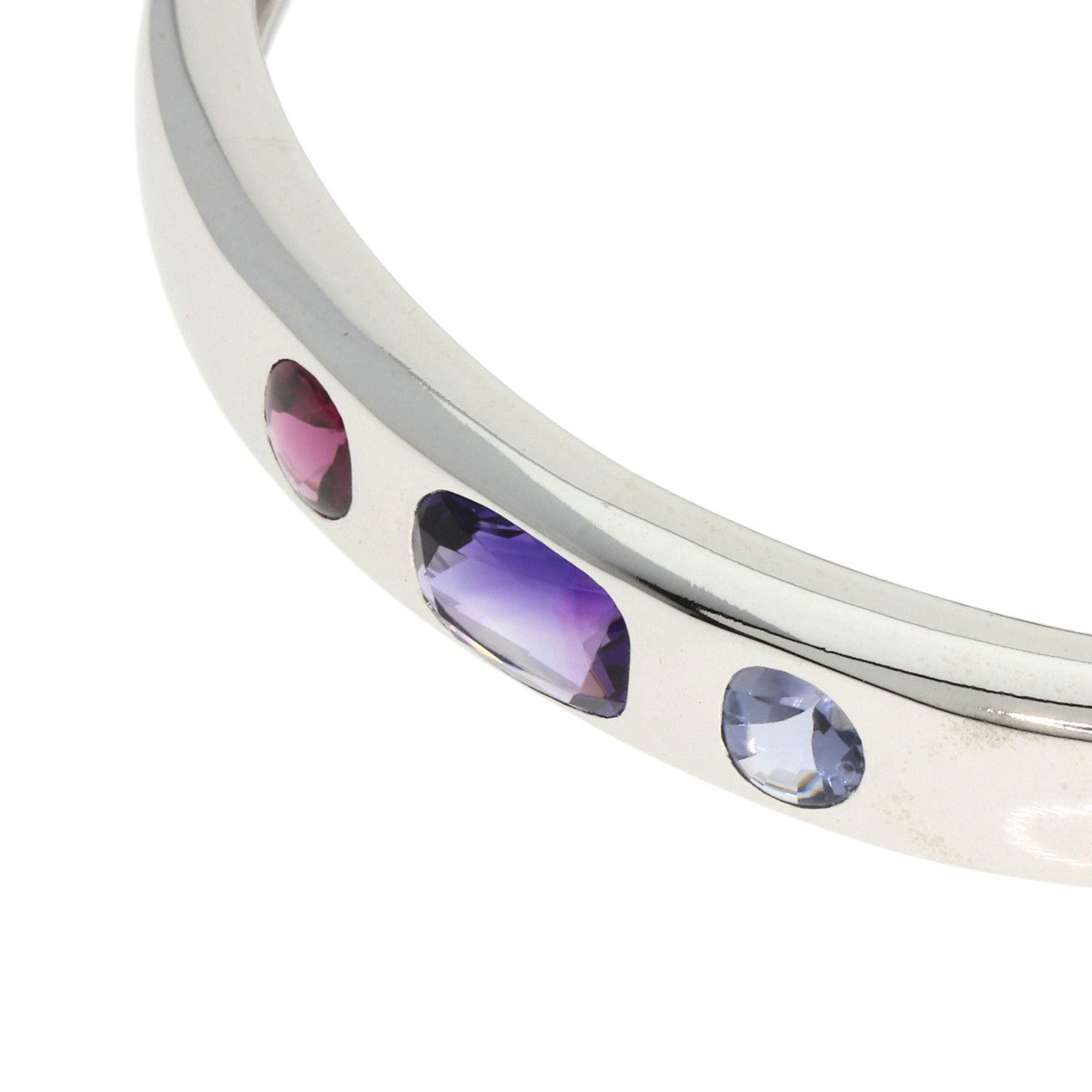 Chanel Baroque Collection Amethyst Pink Tourmaline Iolite Bangle Bracelet K18 White Gold Women's