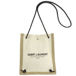 Saint Laurent University Flat Shoulder Bag Canvas Women's