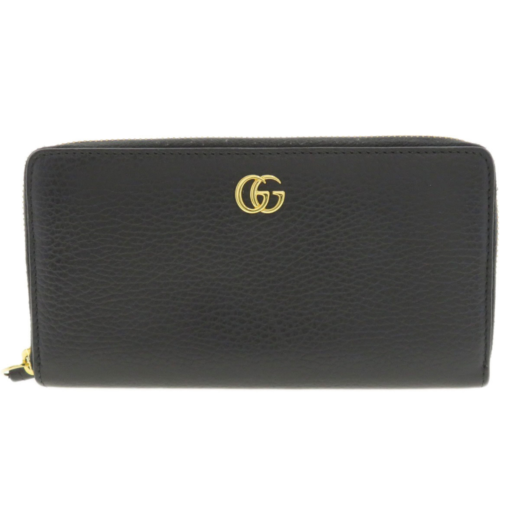 Gucci 456117 GG Marmont Long Wallet Calf Leather Women's