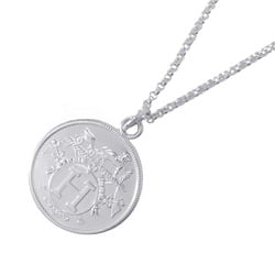 Hermes Necklace Exlibris Long MM SV925 K18PG HERMES Pendant