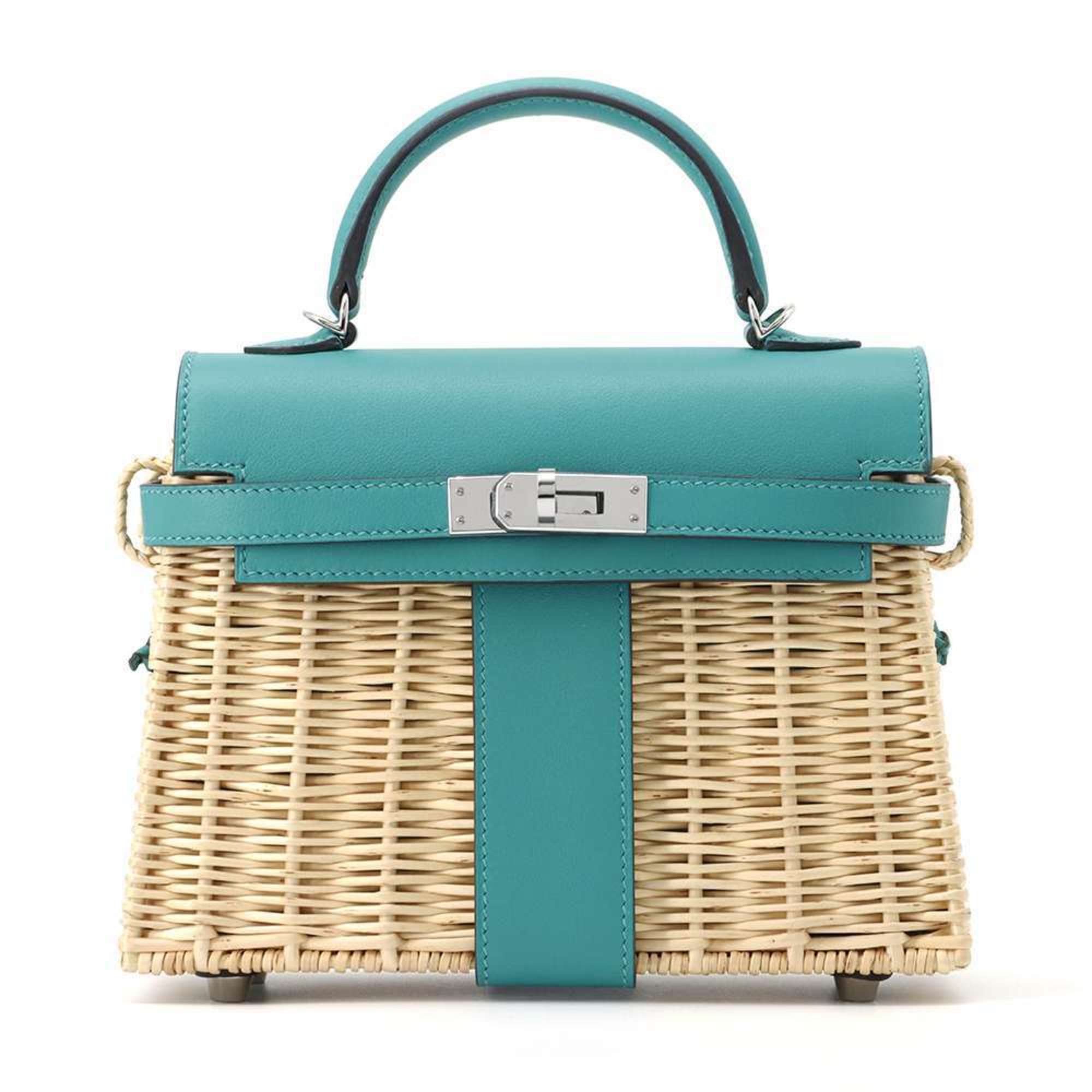 Hermes Kelly Picnic Mini Vert Verone Silver Hardware Swift Willow Y Stamp