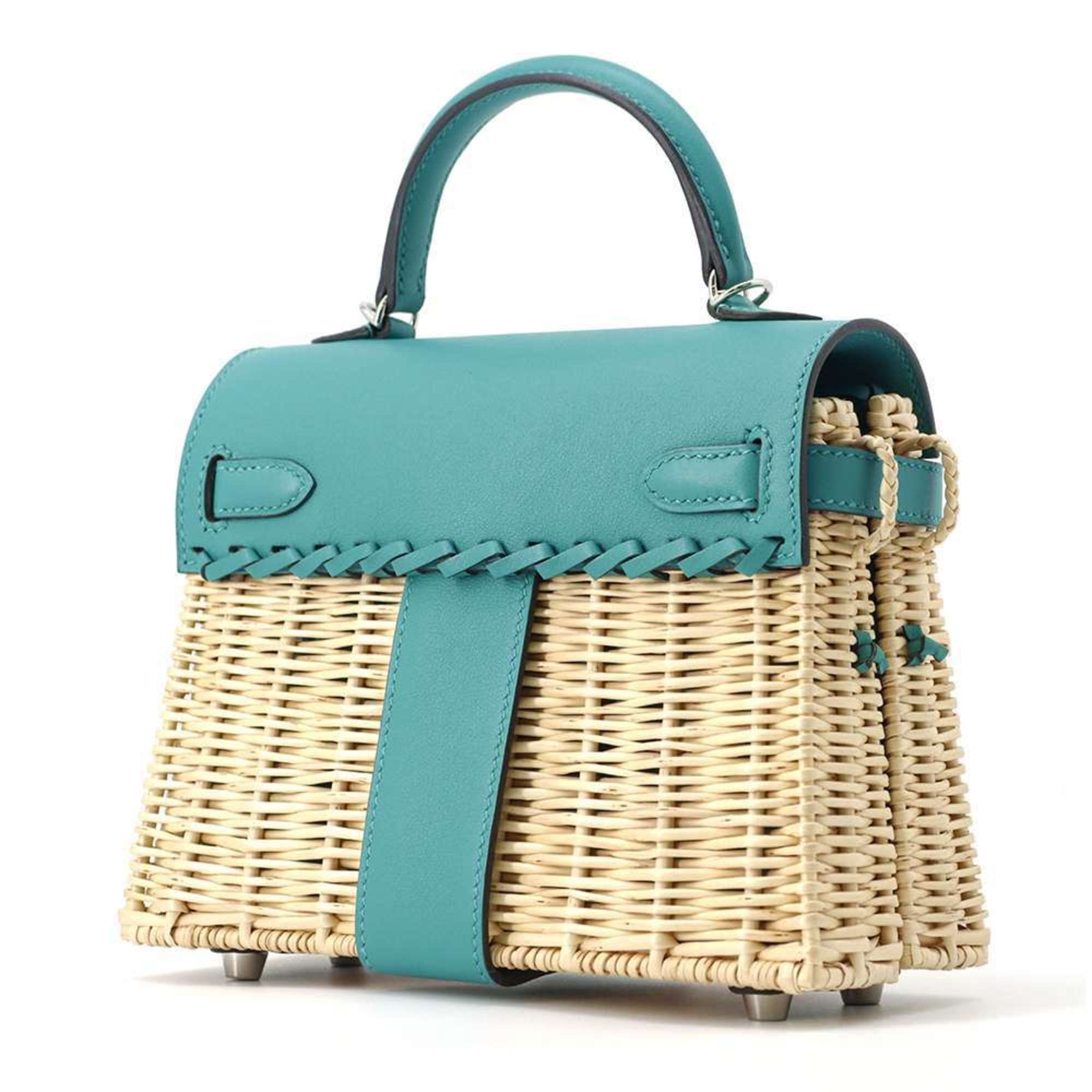 Hermes Kelly Picnic Mini Vert Verone Silver Hardware Swift Willow Y Stamp