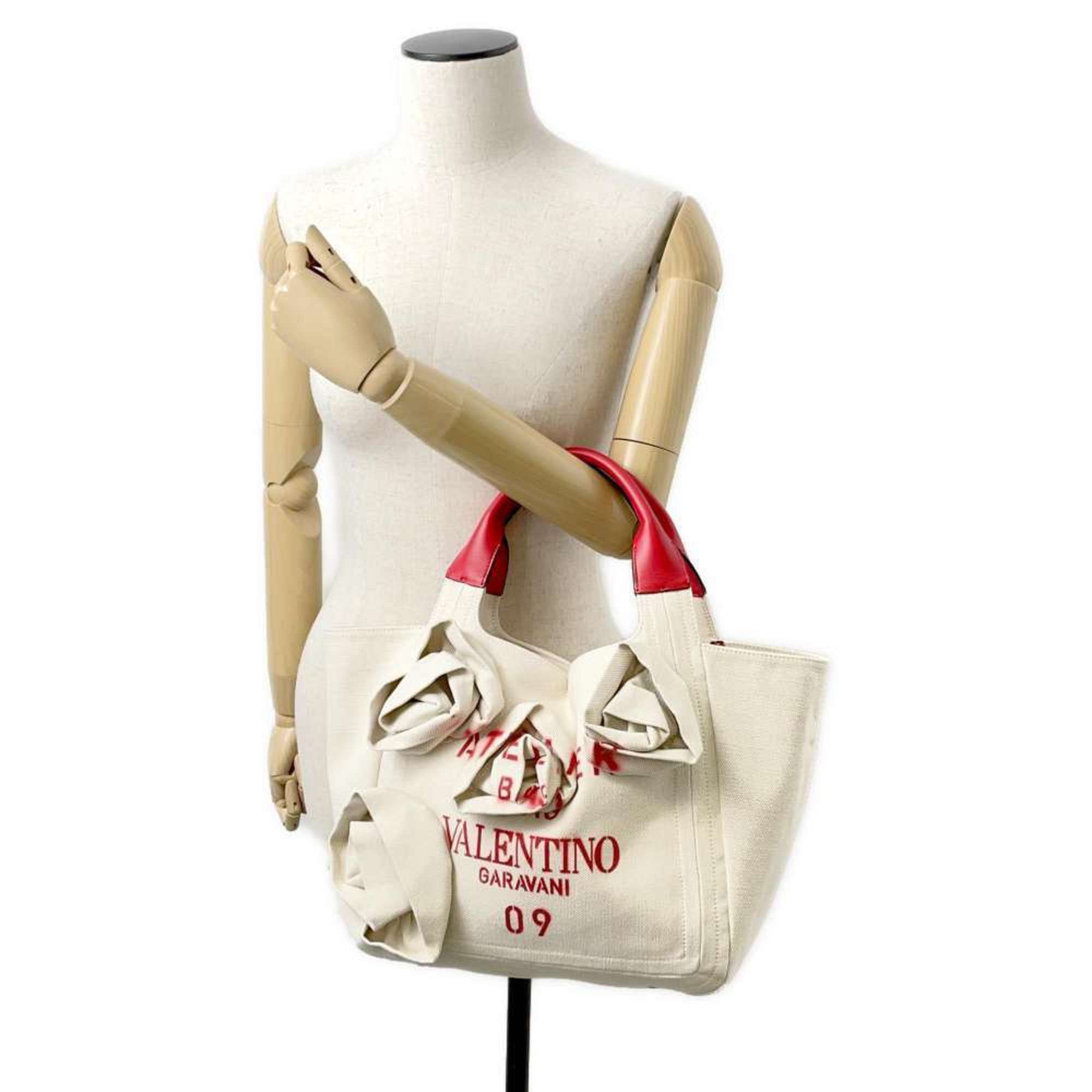 Valentino Garavani Tote Bag Atelier Rose Canvas VALENTINO 2way Shoulder