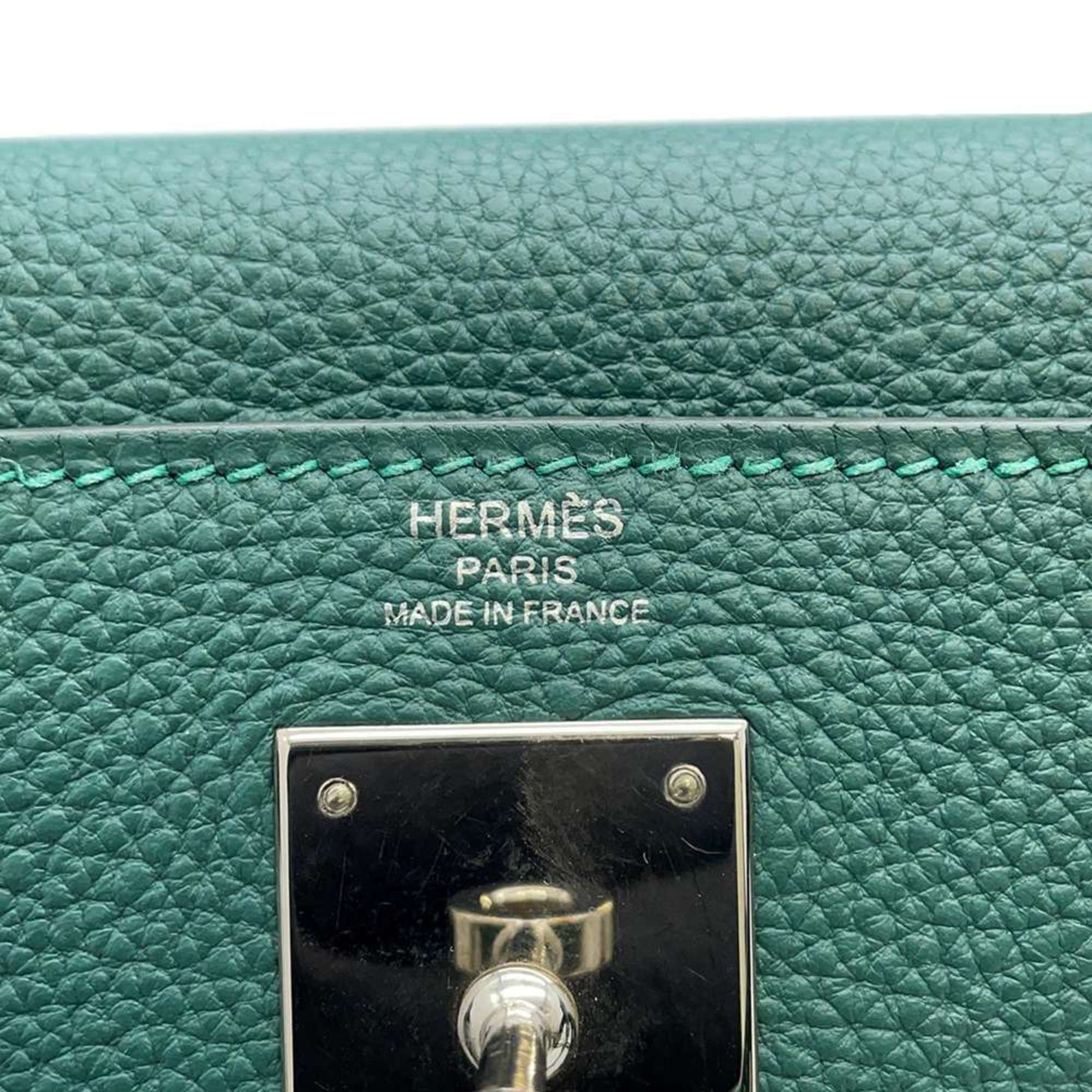 Hermes Kelly 28 Inner Stitching O Passe Malachite Handbag Black Blue Zanzibar Togo Evercolor Box Calf A Stamp