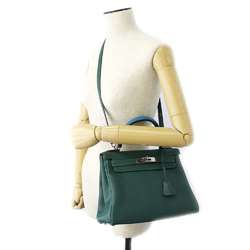 Hermes Kelly 28 Inner Stitching O Passe Malachite Handbag Black Blue Zanzibar Togo Evercolor Box Calf A Stamp