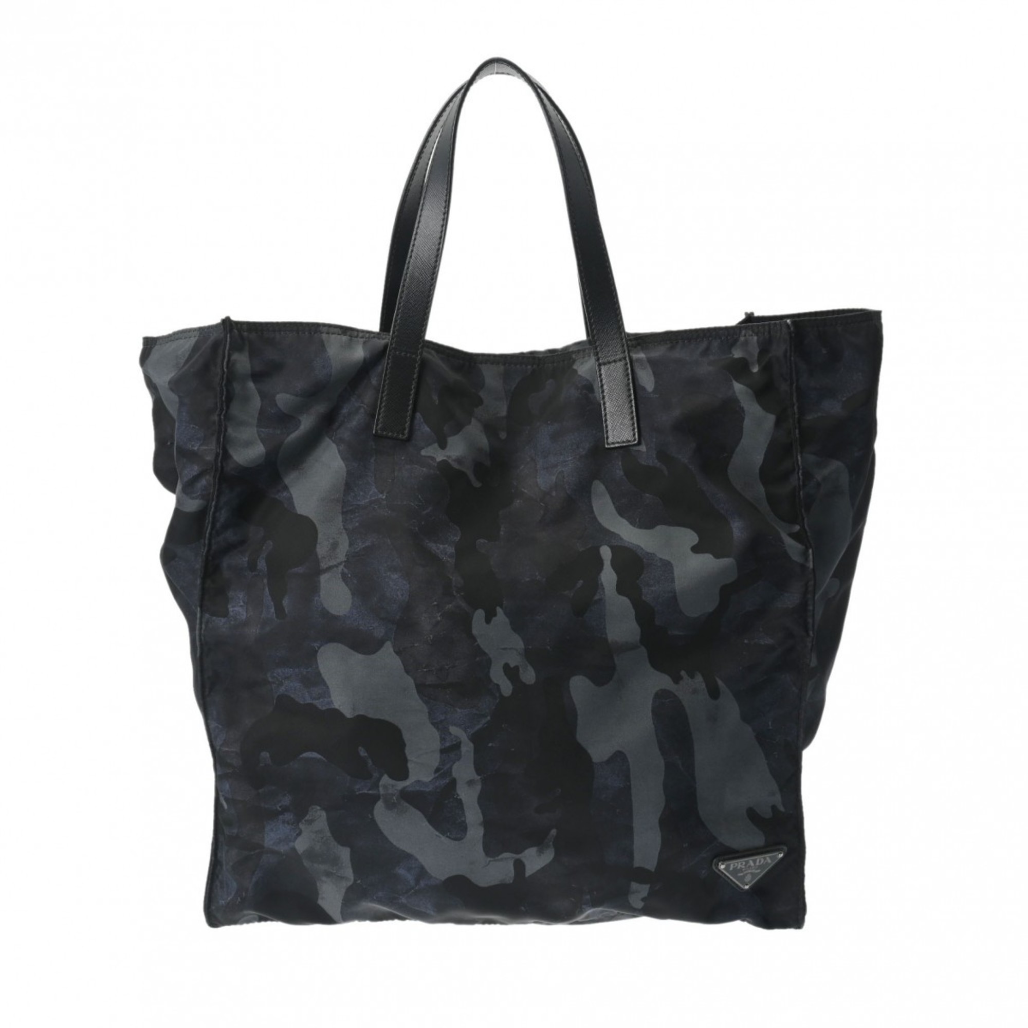 PRADA Prada Camouflage Pattern Black/Grey Women's Nylon Tote Bag