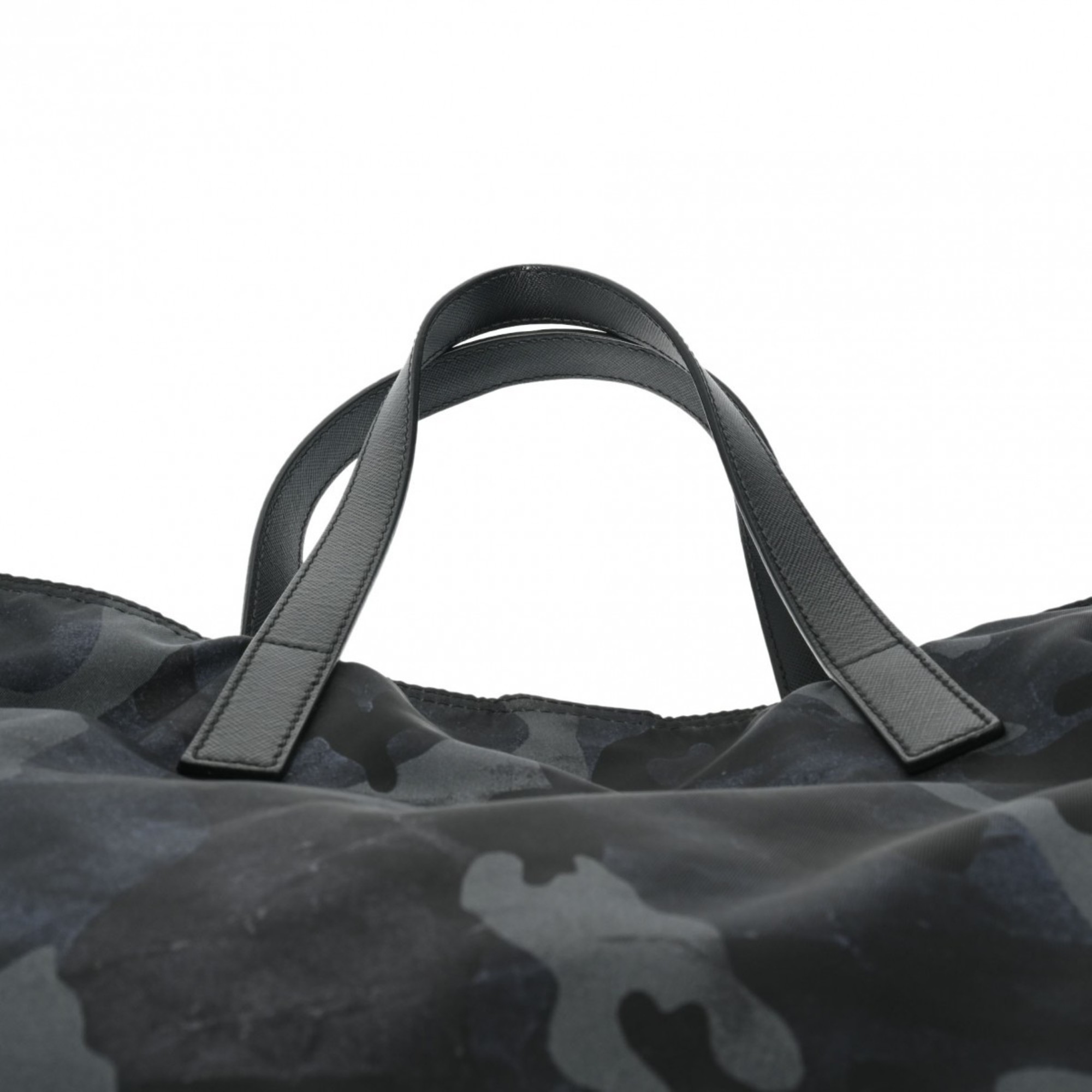 PRADA Prada Camouflage Pattern Black/Grey Women's Nylon Tote Bag