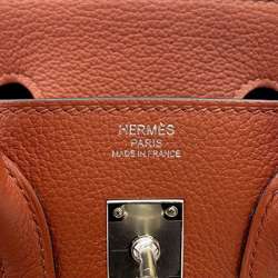 Hermes Birkin 25 Handbag Verso Cuivre Blue Royal Taurillon Nobillo Z Stamp