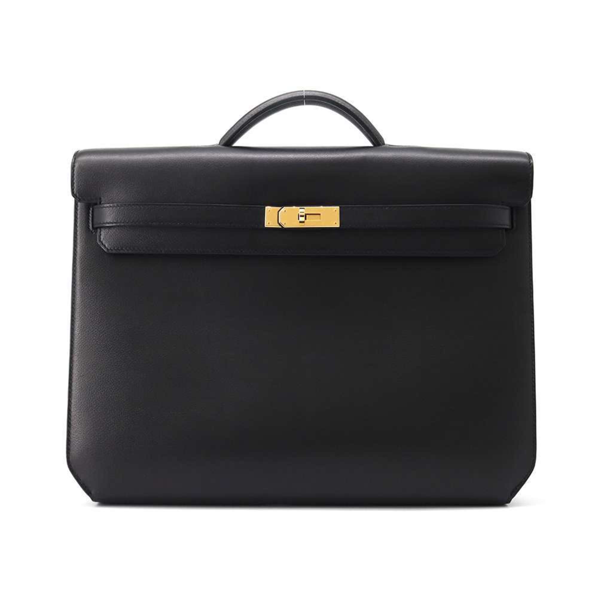 Hermes Kelly Depeche 36 Briefcase Black Evercolor U Stamp Men's