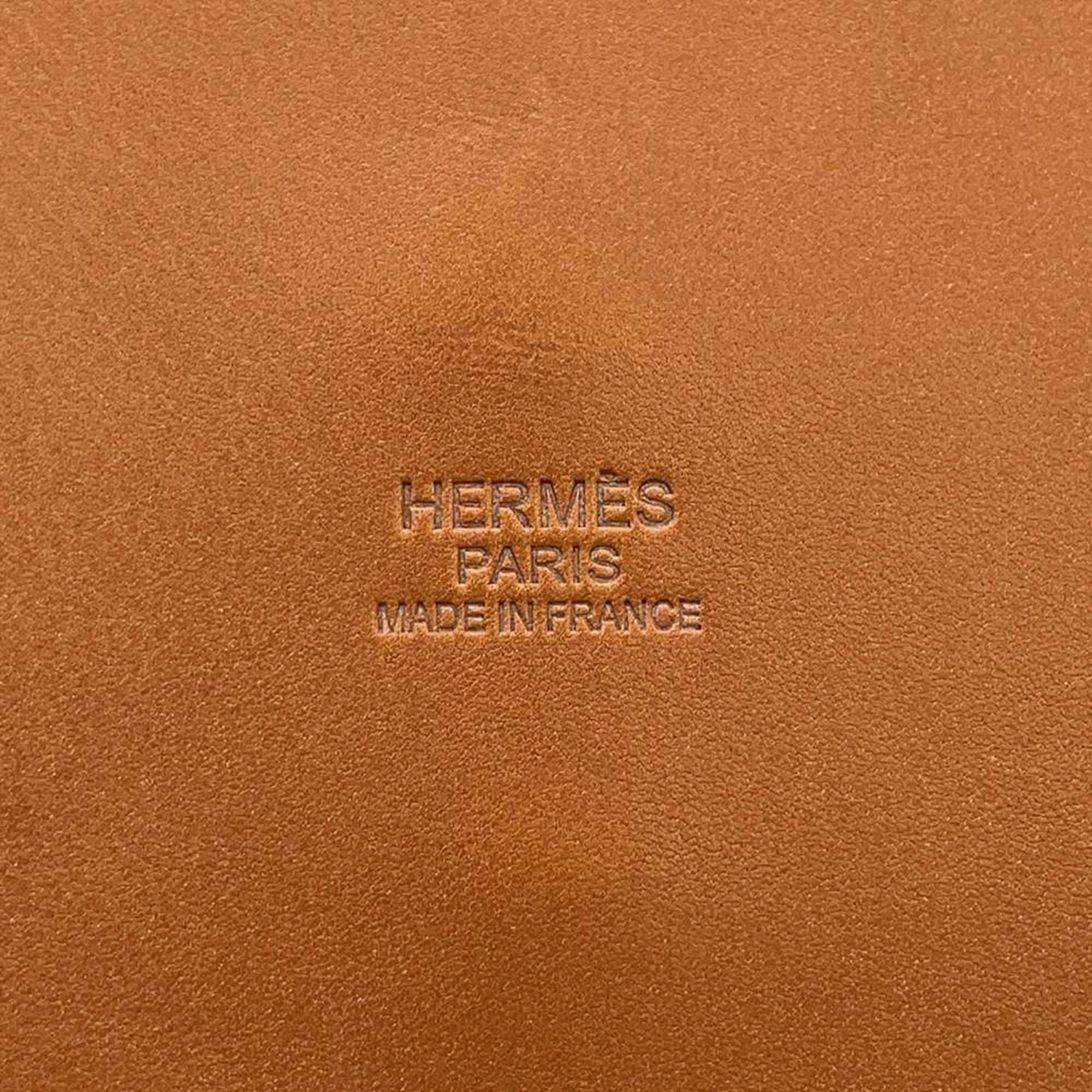 Hermes Tote Bag Garden Picnic Gold Natural Swift Straw □P Engraved