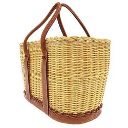 Hermes Tote Bag Garden Picnic Gold Natural Swift Straw □P Engraved