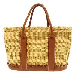 Hermes Tote Bag Garden Picnic Gold Natural Swift Straw □P Engraved