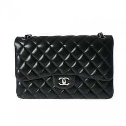 CHANEL Chanel Matelasse Chain Shoulder Double Flap 30cm Black A58600 Women's Lambskin Bag