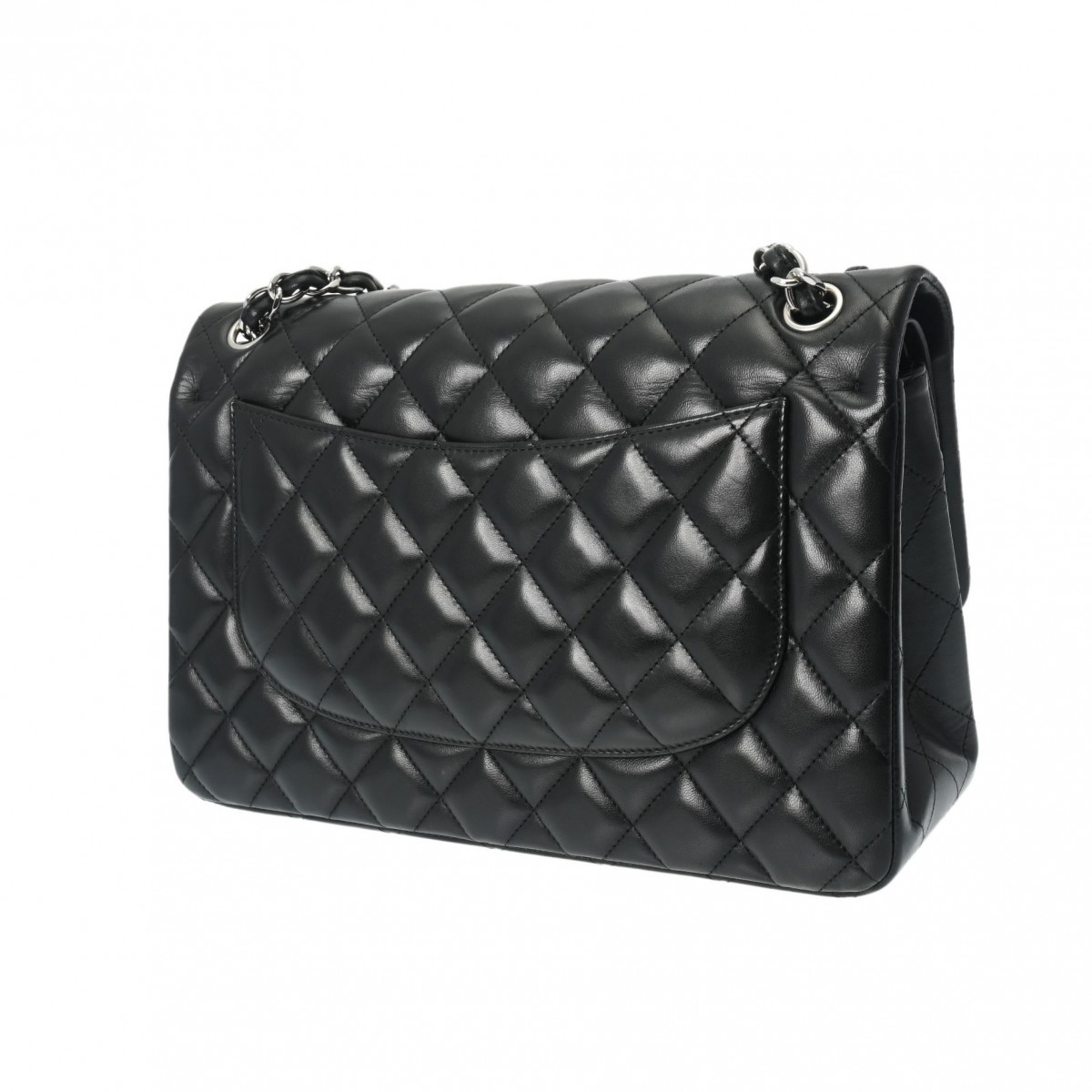 CHANEL Chanel Matelasse Chain Shoulder Double Flap 30cm Black A58600 Women's Lambskin Bag