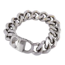 Christian Dior Bracelet Chain CD Icon Metal Silver Men's Women's