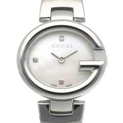 Gucci Watch Stainless Steel 134.5 Quartz Ladies GUCCI Shell Dial 3P Diamond Horsebit