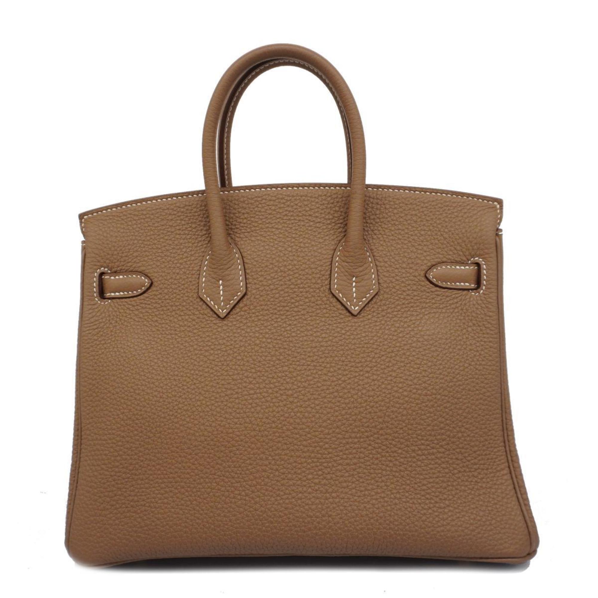 Hermes handbag Birkin 25 C engraved Togo Etoupe for women