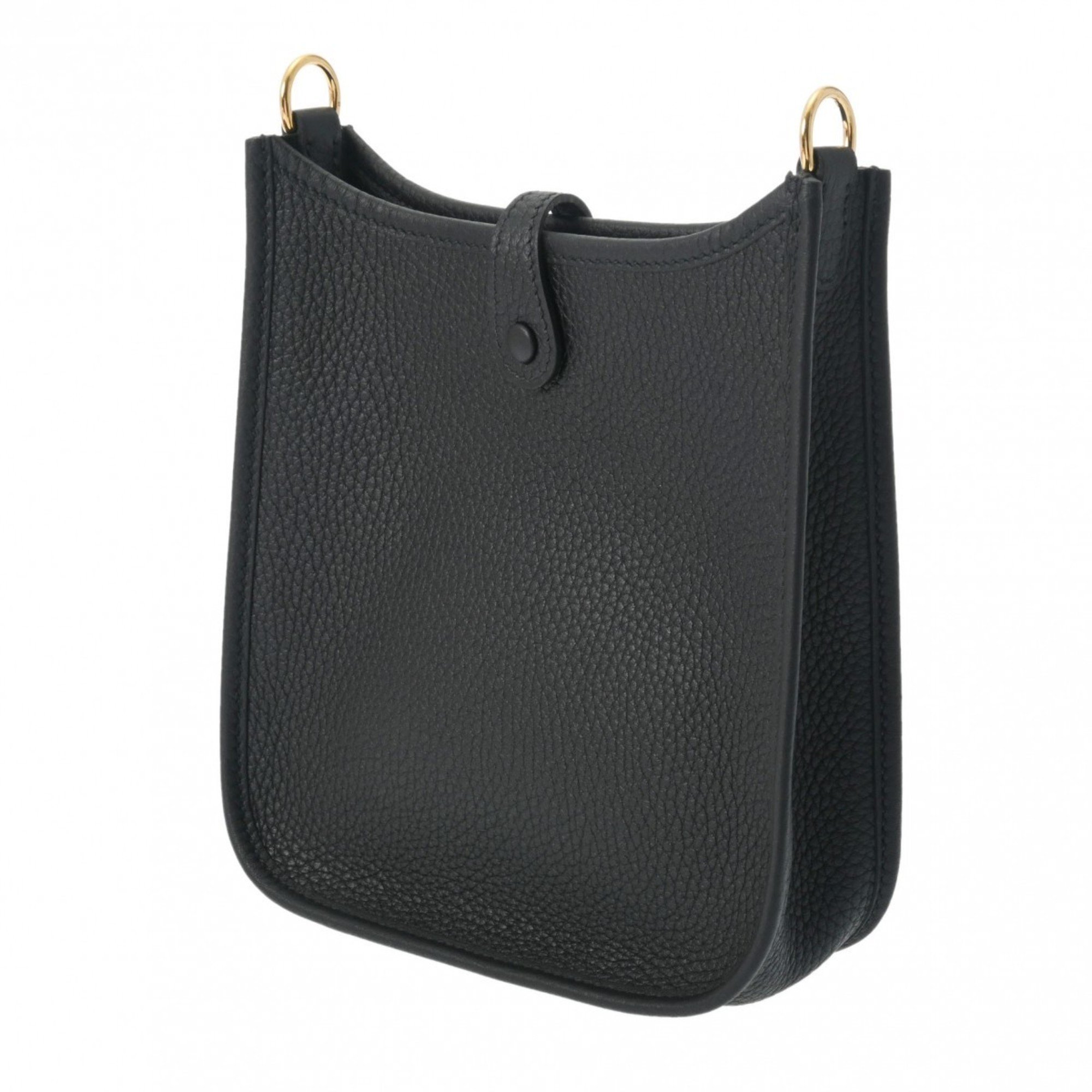 HERMES Evelyn TPM Black B Stamp (Around 2023) Women's Taurillon Clemence Shoulder Bag