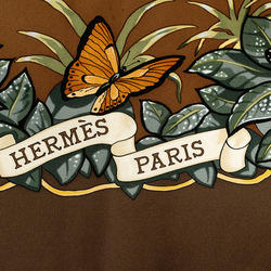 Hermes Carre 90 Jungle Love Scarf Muffler Brown Women's HERMES