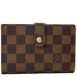 Louis Vuitton Portefeuille Viennois Clasp Damier Ebene N61664 Women's LOUIS VUITTON