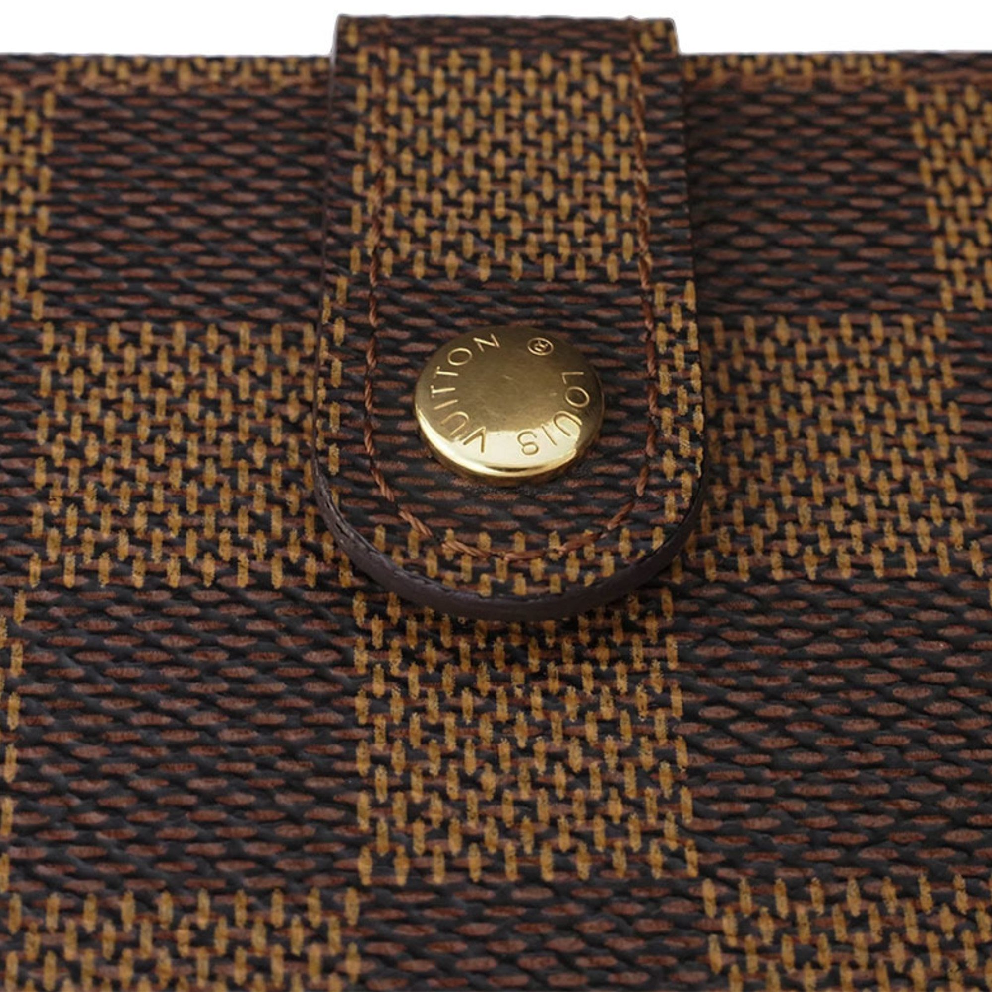 Louis Vuitton Portefeuille Viennois Clasp Damier Ebene N61664 Women's LOUIS VUITTON