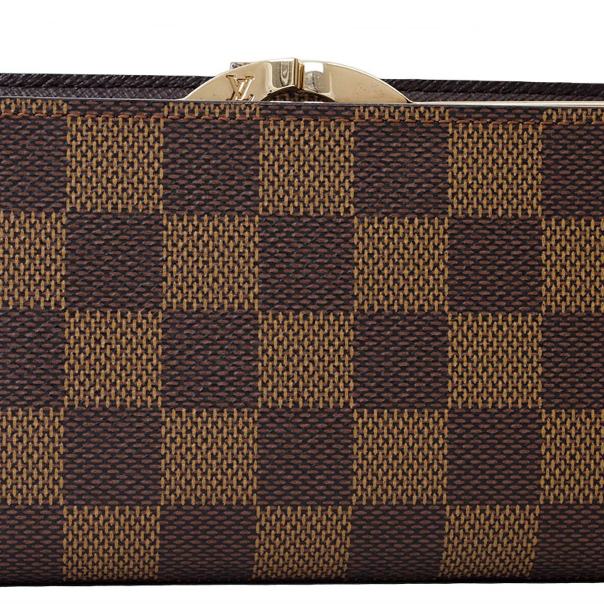 Louis Vuitton Portefeuille Viennois Clasp Damier Ebene N61664 Women's LOUIS VUITTON