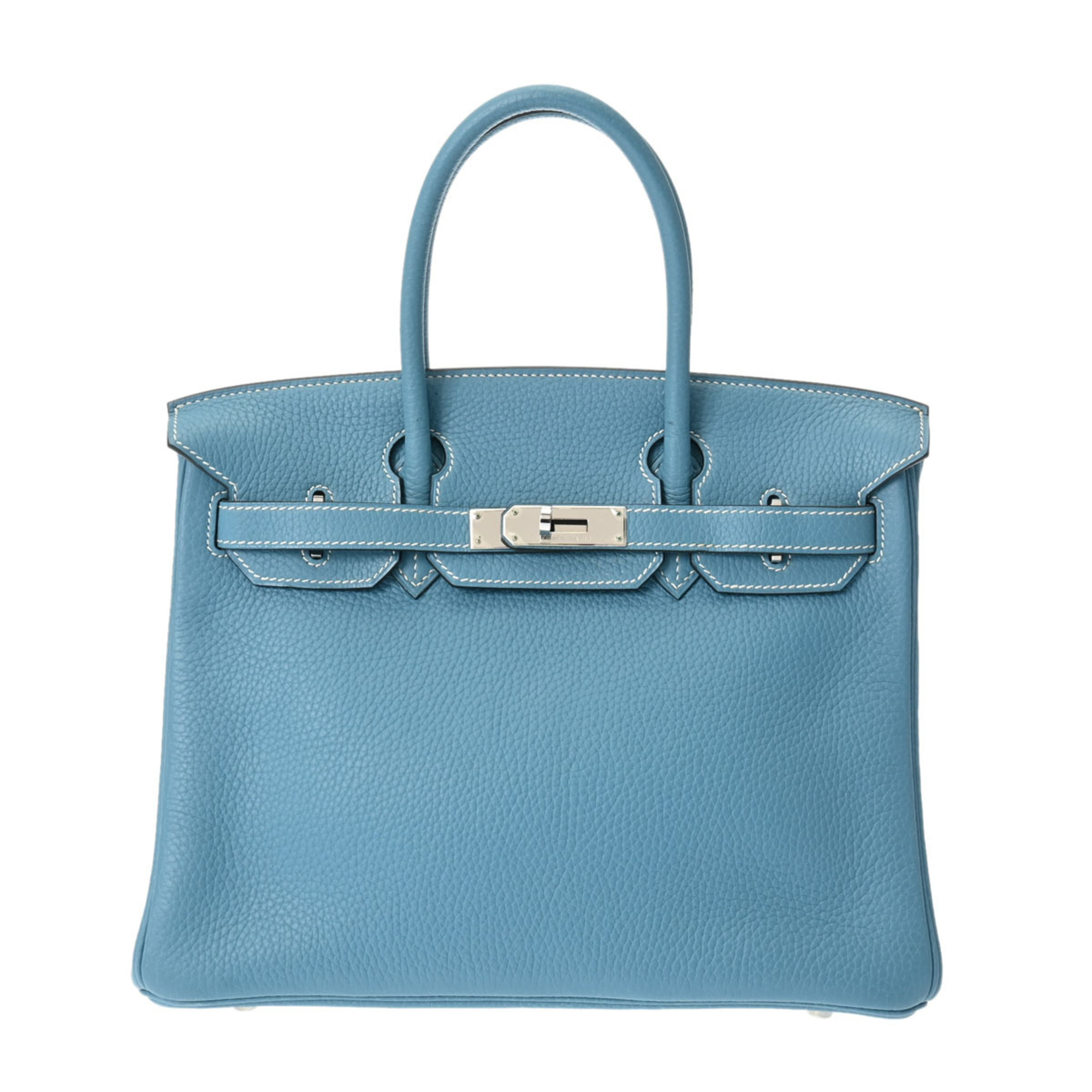 HERMES Hermes Birkin 30 Blue Jean Palladium Hardware - □I Stamp (around 2005) Women's Taurillon Clemence Handbag