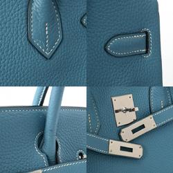 HERMES Hermes Birkin 30 Blue Jean Palladium Hardware - □I Stamp (around 2005) Women's Taurillon Clemence Handbag