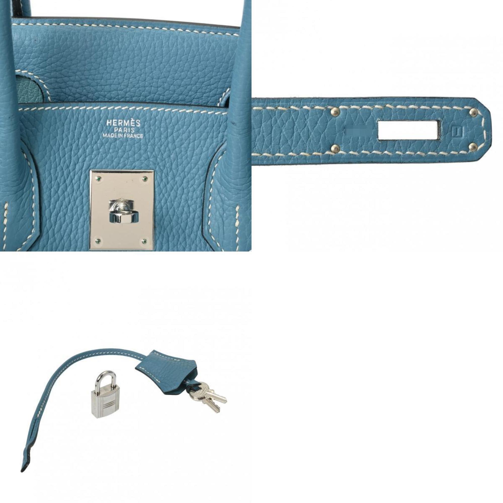 HERMES Hermes Birkin 30 Blue Jean Palladium Hardware - □I Stamp (around 2005) Women's Taurillon Clemence Handbag