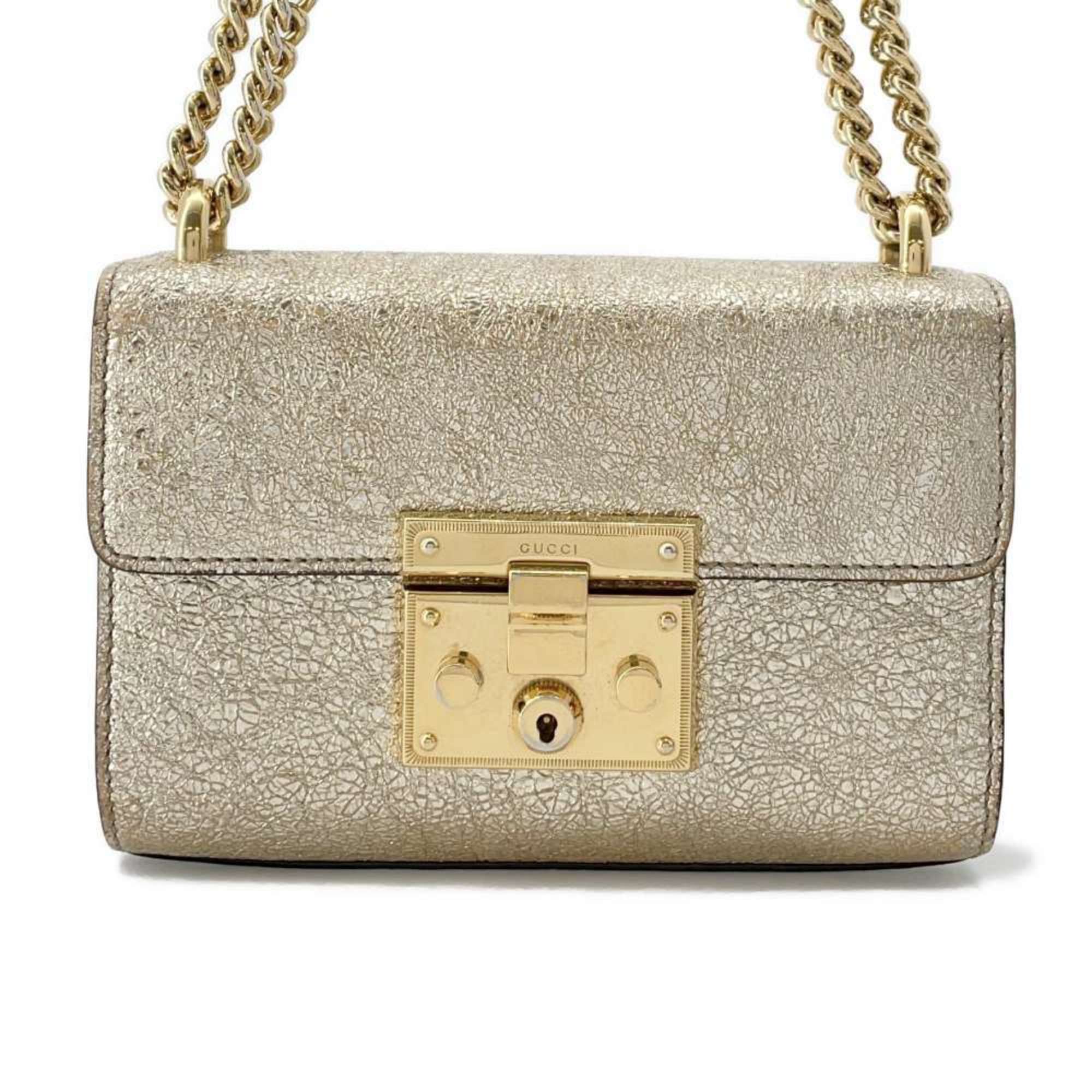 Gucci Chain Shoulder Bag Padlock 409487 GUCCI Double