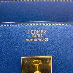 Hermes Birkin 35 Handbag Blue France Evercalf Vibrato □F stamp