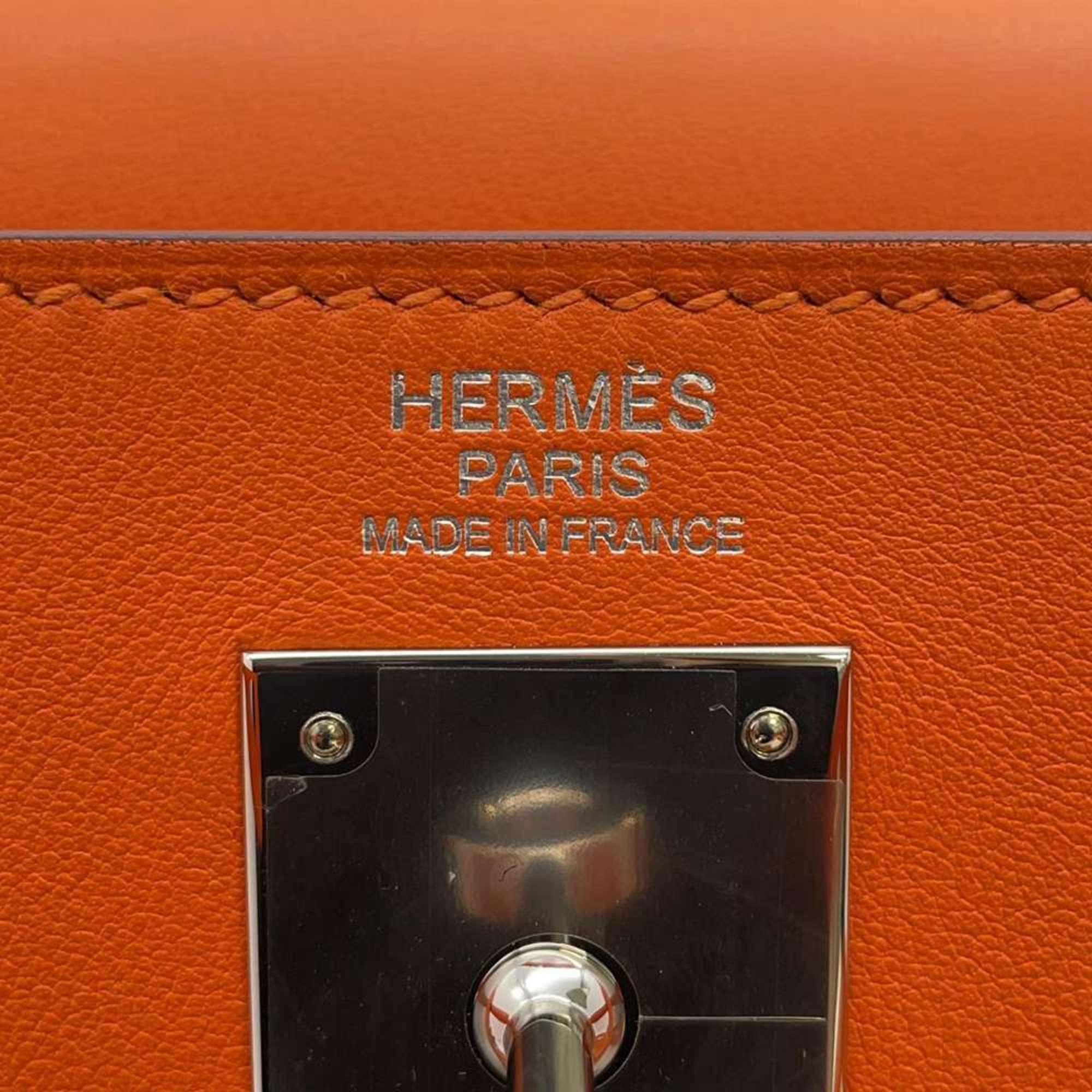 Hermes handbag Kelly Raki 32 Orange Swift O stamp HERMES