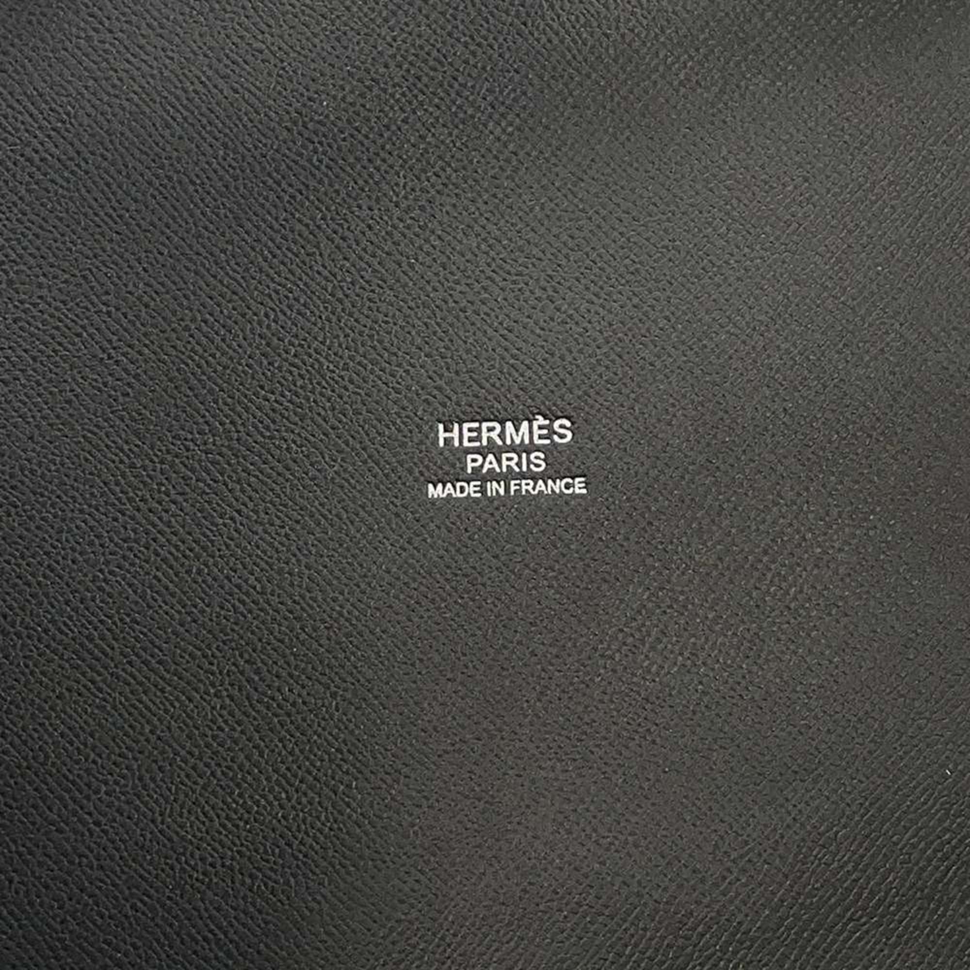 Hermes handbag Chaine d'Ancre black blue Madame calfskin silk Y stamp