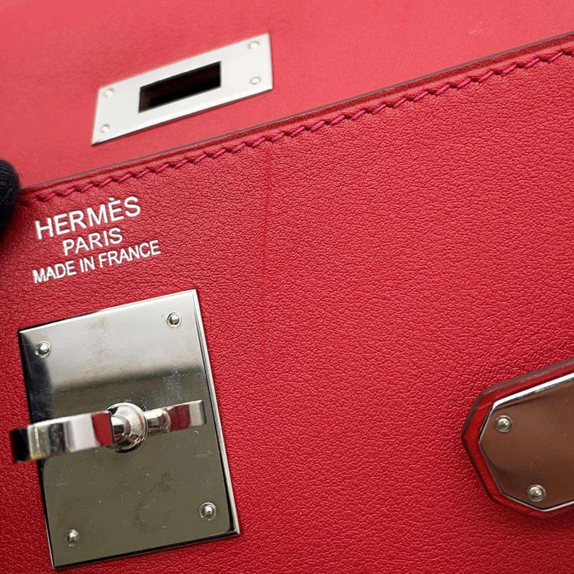 Hermes handbag Kelly Laki 35 Vermilion Swift □Q stamp