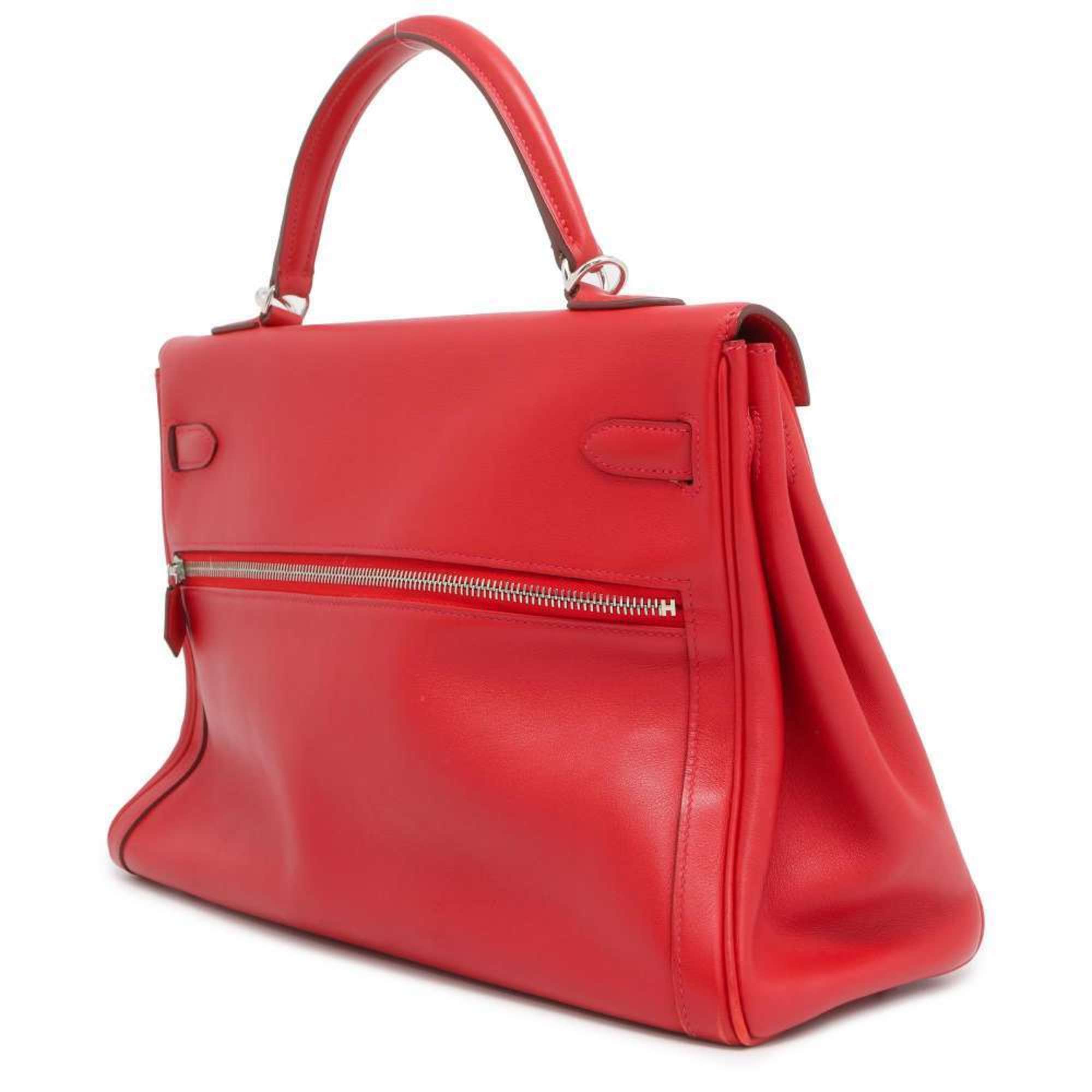 Hermes handbag Kelly Laki 35 Vermilion Swift □Q stamp