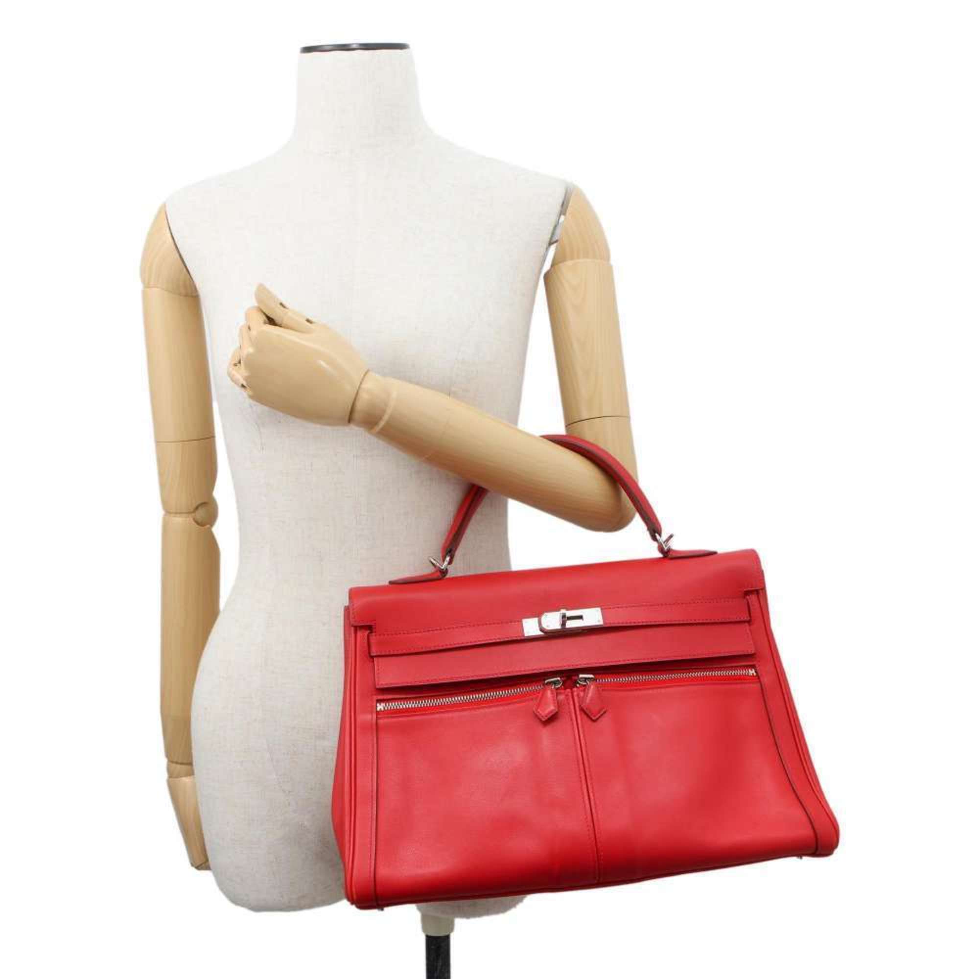 Hermes handbag Kelly Laki 35 Vermilion Swift □Q stamp