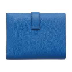 Hermes Bi-fold Wallet Bearn Compact Blue Zéliege Epsom Leather C Stamp