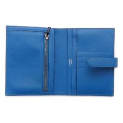 Hermes Bi-fold Wallet Bearn Compact Blue Zéliege Epsom Leather C Stamp