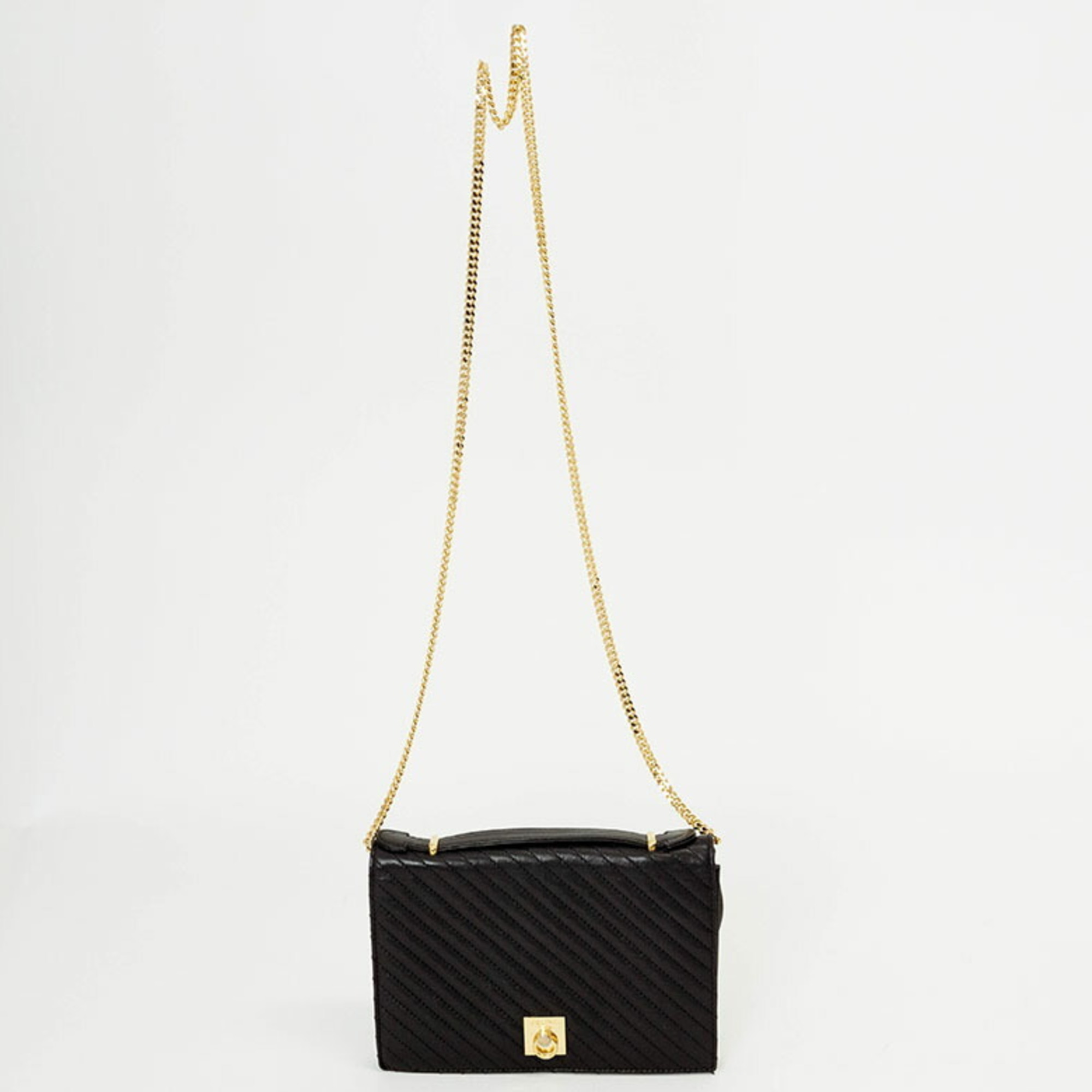 CELINE Chain Hand Shoulder Bag Black Women's