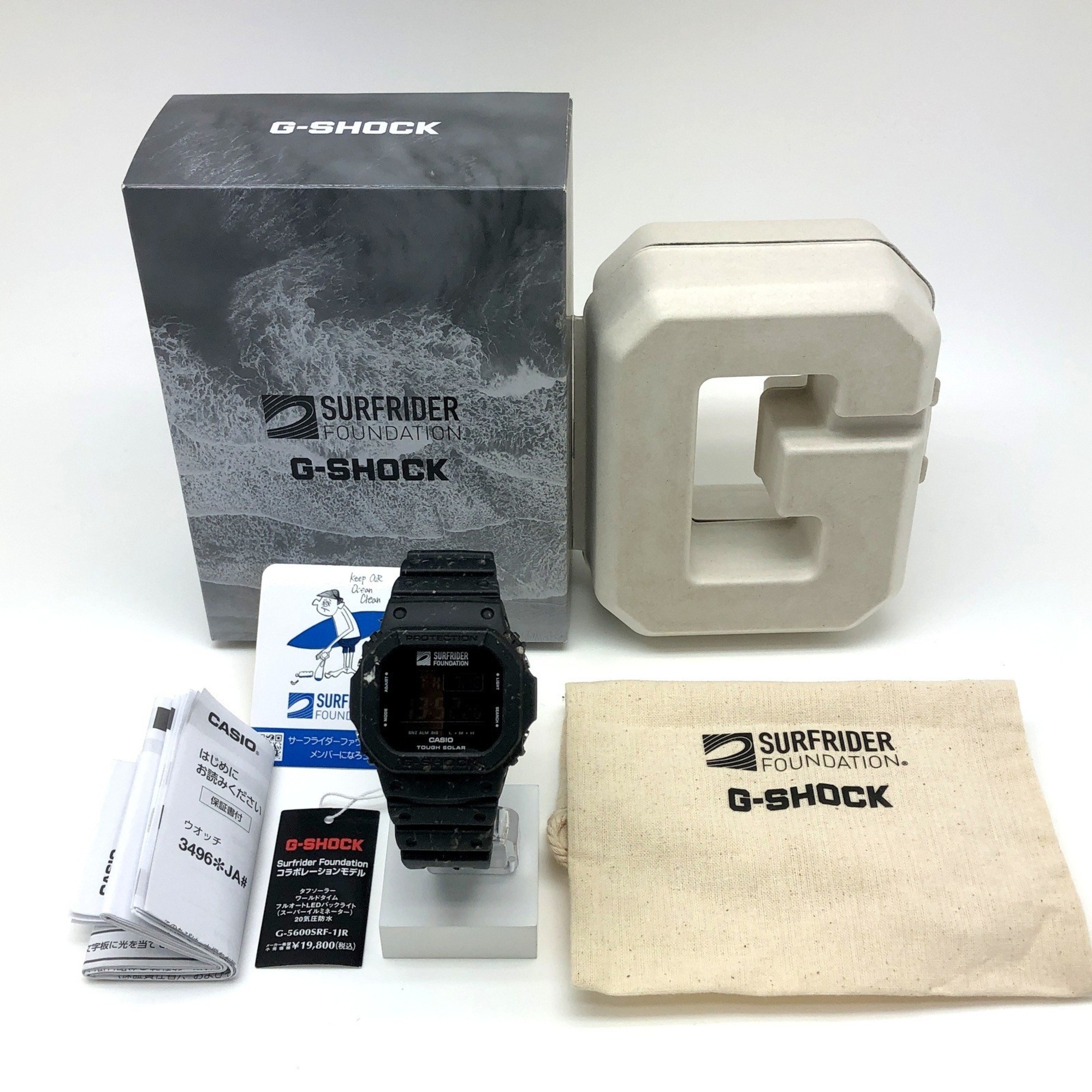 G-SHOCK CASIO Watch G-5600SRF-1 SURFRIDER FOUNDATION Tough Solar LED Backlight Surfrider Foundation Collaboration Black Digital Mikunigaoka Store ITPQPAH4AO90