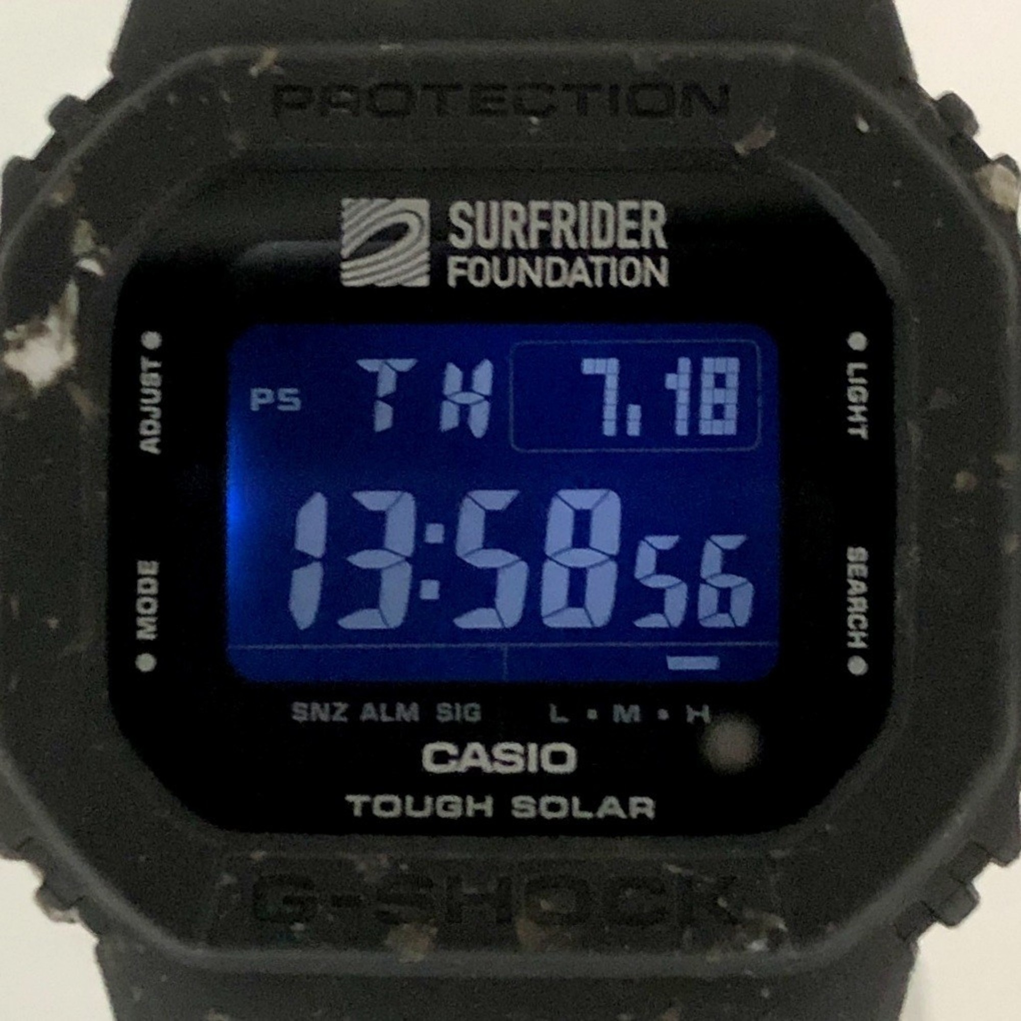 G-SHOCK CASIO Watch G-5600SRF-1 SURFRIDER FOUNDATION Tough Solar LED Backlight Surfrider Foundation Collaboration Black Digital Mikunigaoka Store ITPQPAH4AO90