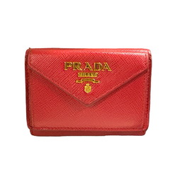 Prada Saffiano Tri-fold Wallet Leather 1MH021 Women's PRADA