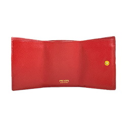 Prada Saffiano Tri-fold Wallet Leather 1MH021 Women's PRADA