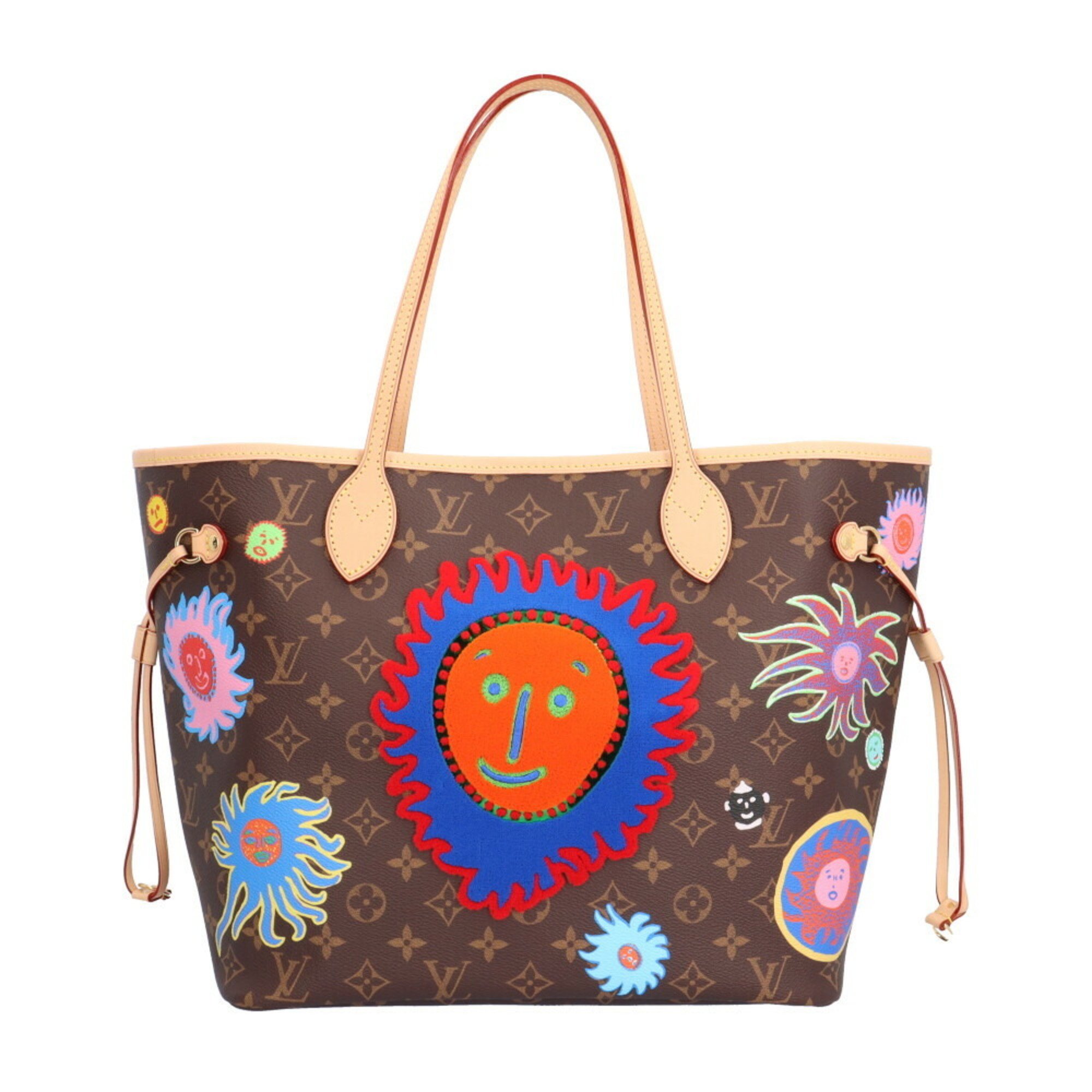 Louis Vuitton Yayoi Kusama Collaboration Neverfull MM Monogram Tote Bag Canvas M46447 Brown Women's LOUIS VUITTON