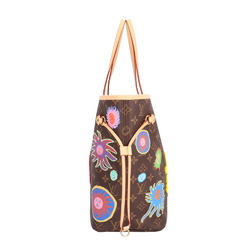 Louis Vuitton Yayoi Kusama Collaboration Neverfull MM Monogram Tote Bag Canvas M46447 Brown Women's LOUIS VUITTON