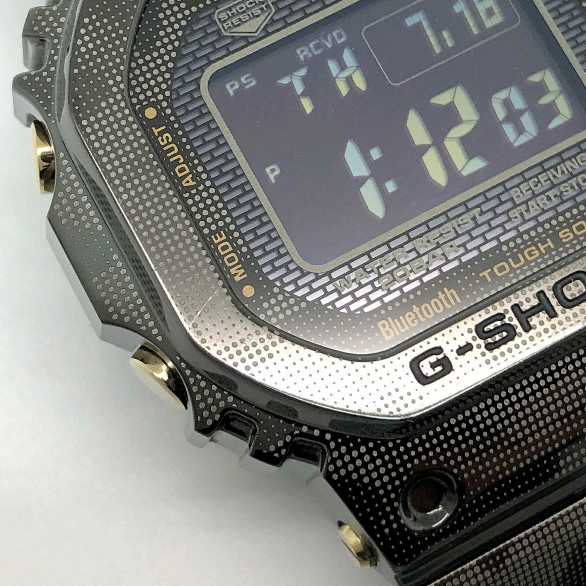 G-SHOCK CASIO Watch GMW-B5000TCM-1 Full Metal Titanium Camouflage Radio Solar High Brightness Auto LED Light Mobile Link Black x Gold Digital Mikunigaoka Store ITCDWR71TKBK