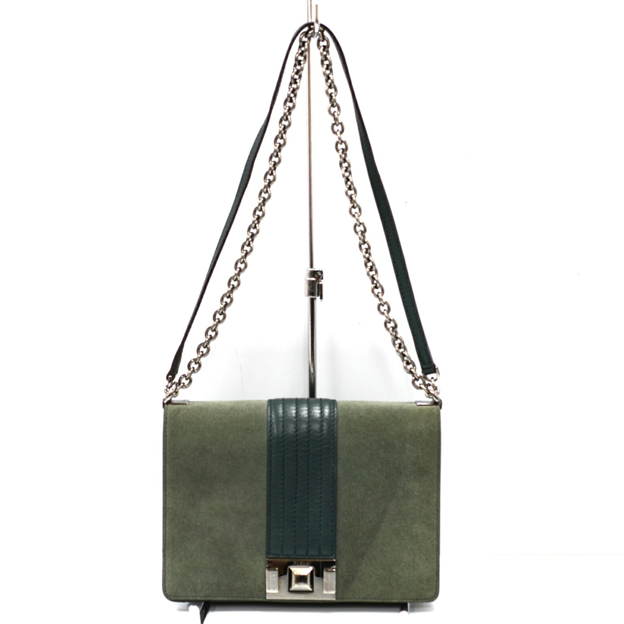 FURLA Camocho + Capra MINI Mimi Crossbody Chain Shoulder Bag 01033476 Moss Green JA-19217