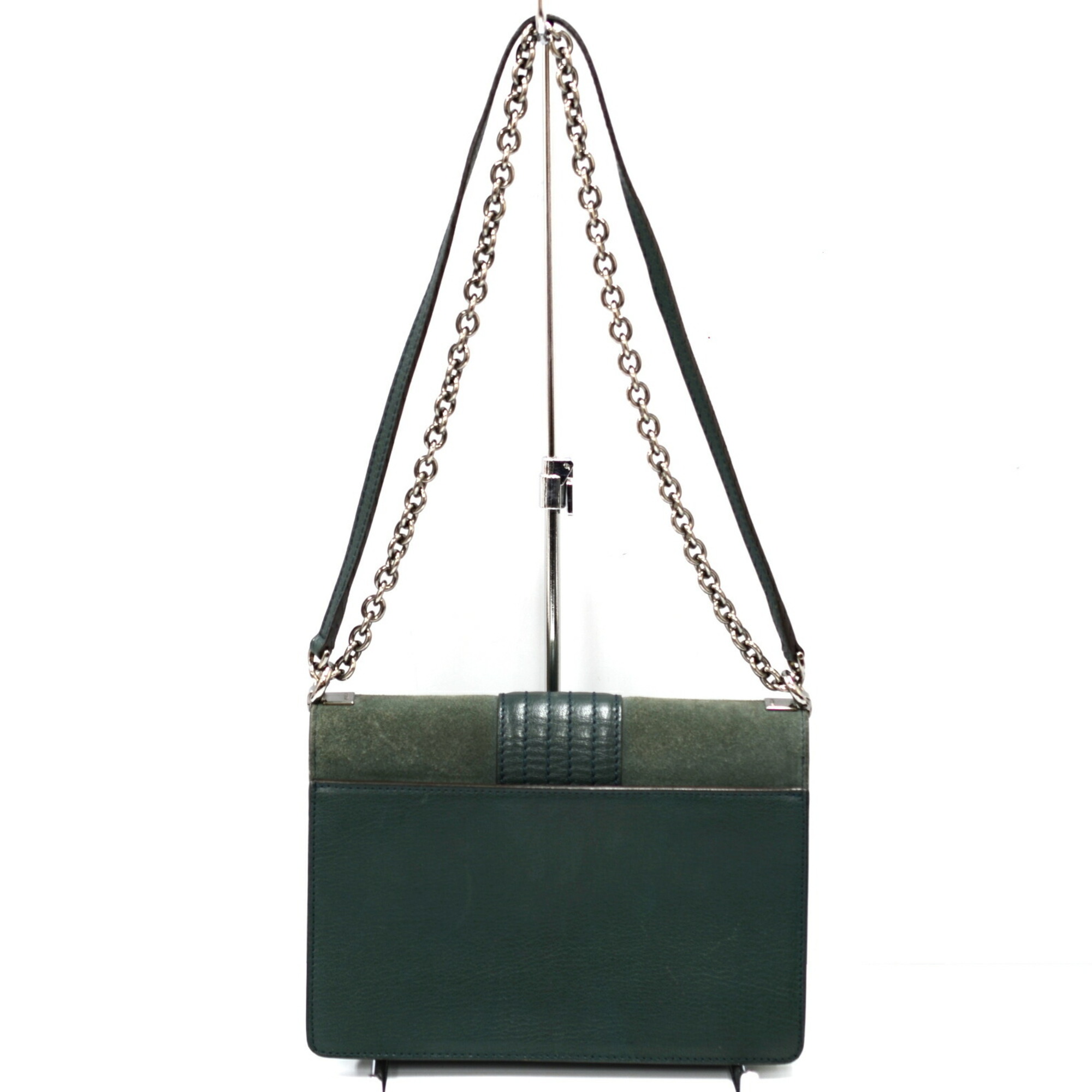 FURLA Camocho + Capra MINI Mimi Crossbody Chain Shoulder Bag 01033476 Moss Green JA-19217